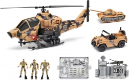 Militærsæt med helikopter med lys og lyd