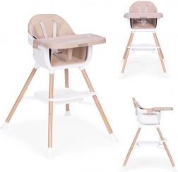 Børne højstol 2 i 1, beige, ECOTOYS