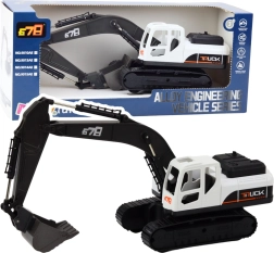 Stor bæltegravemaskine med metalspand og bevægelige led