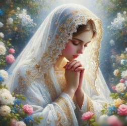 Diamantmaleri Bedende Jomfru Maria 30x40 cm