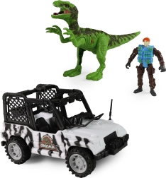 Auto Dino Park med dinosaur med lyd og lys