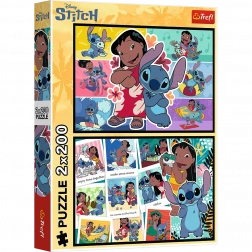 Puslespil 2x200 Glade Stitch Liv - Disney Lilo og Stitch