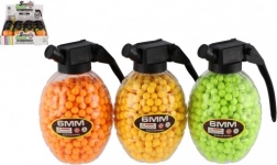 6 mm gummikugler til pistol i granatformet dåse (800 stk., 3 farver)