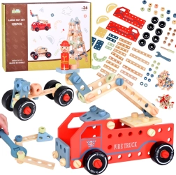 Træbyggesæt kreative legetøjsmodeller 129 dele