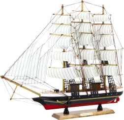 Dekorativ tremastet sejlskib – udstillingsmodel