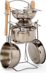 Sæt med køkkengrej til børn på stativ Bigjigs Toys