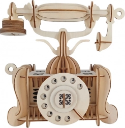 Træ 3D puslespil gammel telefon