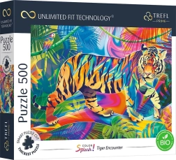 Puzzle TREFL UFT Color Splash: møde med en tiger 500 brikker