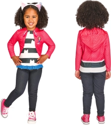 Børnekostume GABBY’S DOLLHOUSE – top og hårbøjle med katteører (98–104 cm, 3–4 år)