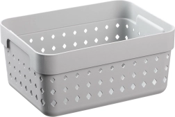 Opbevaringskurv Seoul af genanvendt plast 15,8 × 11,8 × 7,3 cm, grå