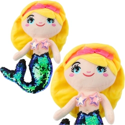 Plysbamse havfrue med glitrende hale 30 cm