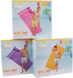 Oppustelig vandmadras 229 × 86 cm med bølgestruktur og pude