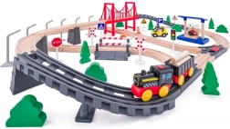 Træjernbane med batteritog, 80 dele