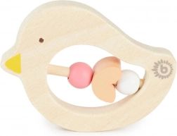 Bieco træbidering med lyserøde perler – lille fugl