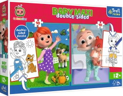 Dobbelt­siddet puslespil COCOMELON – venner, TREFL Baby Maxi 2×10 brikker
