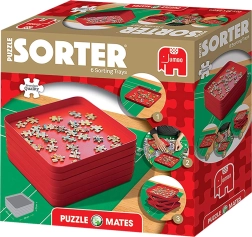 Sæt sorteringsskåle til puslespil – 6 skåle, røde, 20 × 20 cm JUMBO PUZZLE MATES
