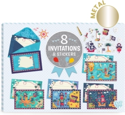 DJECO gavesæt med invitationer Pirater