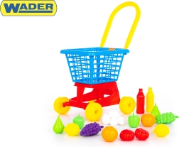 Indkøbsvogn med dagligvarer