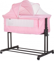 Tremmeseng og bedside crib 3-i-1 Chipolino Zen Flamingo