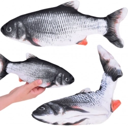 Interaktiv plysfisk med bevægelig hale, USB, 25 cm