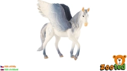 Zooted hvid og grå bevinget hest Pegasus 14 cm