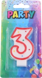 Fødselsdagslys tal 3 rød