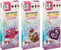 Lav din egen nøglering med diamantsten - Ugle, Is og Hjerte