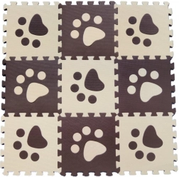 Skumpuslespil til børn – brune poter 29,5 × 29,5 cm