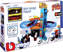 Bburago downhill bilgarage med nedkørsel og elevator 1:43