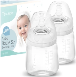 Sæt med sutteflasker PP 180 ml 2 stk. NUKIDO med dynamisk silikonsut