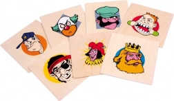 Træfødselsdagstallerkener Glade Hoveder SMALL FOOT, sæt 7 stk.