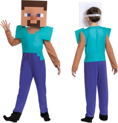 Børnekostume Steve fra Minecraft 127–136 cm (7–8 år)
