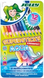 Akvarelfarveblyanter JOLLY Supersticks Aqua 12 farver i metalæske