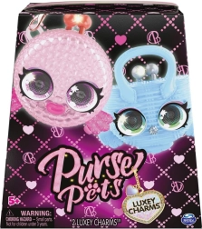 Purse Pets taskepynt 2‑pak – luksuriøse dyrecharms med bevægelige øjne