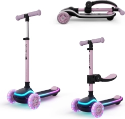 Kinderkraft Raket Up rosa løbehjul og løbecykel 2i1