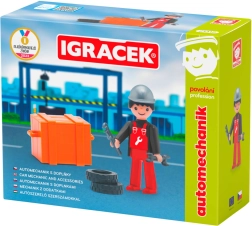 Efko Igráček profession automekaniker – leddelt figur med tilbehør