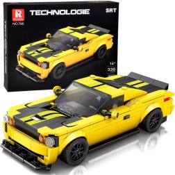 Tekniske klodser 336 dele + klistermærker gul sportsvogn ZA5260