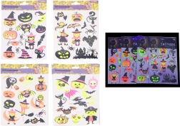 Fluorescerende tatoveringsmærkater Halloween 16,5 × 22 cm