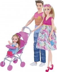 Gravid dukke med familie 30 cm