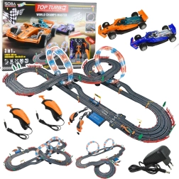 Racerbane 3-i-1 med oplyste loops, biler og controllere 560 cm