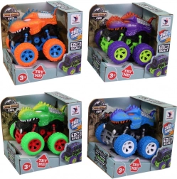 Bil med store hjul dinosaur i 4 farver