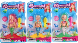 Havfrue med langt hår og skinnende kjole