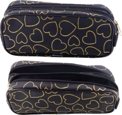 Penal i sort med gyldne hjerter, to rum