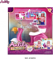 Scooter med tilbehør til dukker