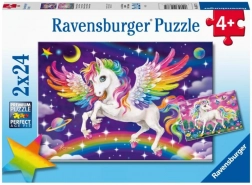 Puzzle Ravensburger – enhjørning og pegasus 2×24 brikker
