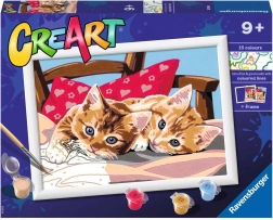 Ravensburger CreArt maling efter tal – to kælne killinger (24 × 18 cm)