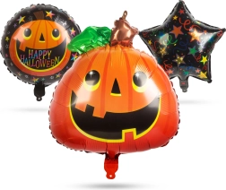 Sæt med halloweenfolieballoner i græskarform – 5 stk.