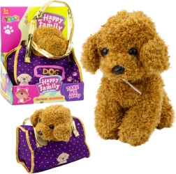 Plys hund i taske brun