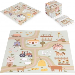 Stor EVA-skumlege­måtte til børn Farm 90,5 × 90,5 cm, 21 dele ECOTOYS