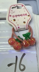 Hårelastikker med kirsebærmotiv, sæt 2 stk.